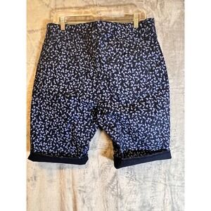 Style & Co Women's Size‎ 14 Blue Floral Print Cuffed Bermuda Shorts Casual